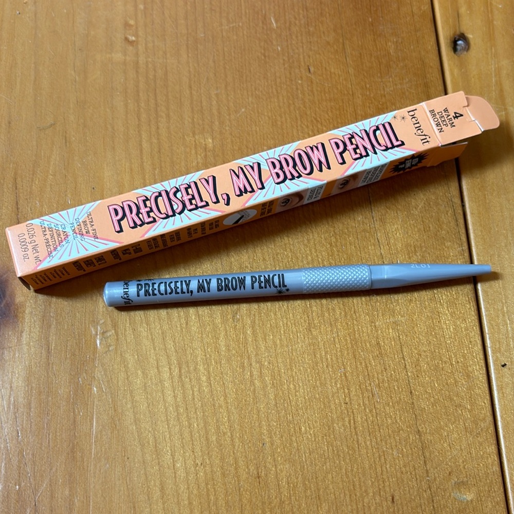 Benefit Precisely, my brow pencil mini in shade 4 warm deep brown